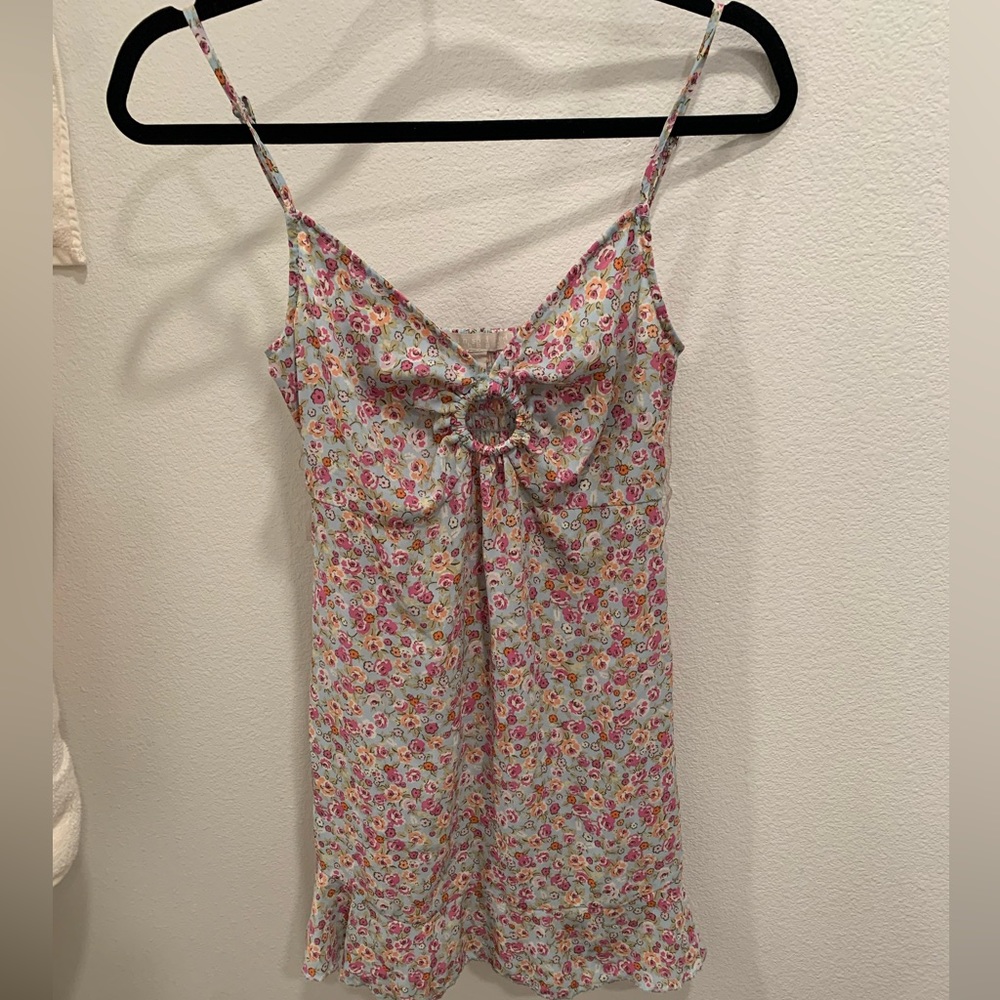 Blue floral summer dress